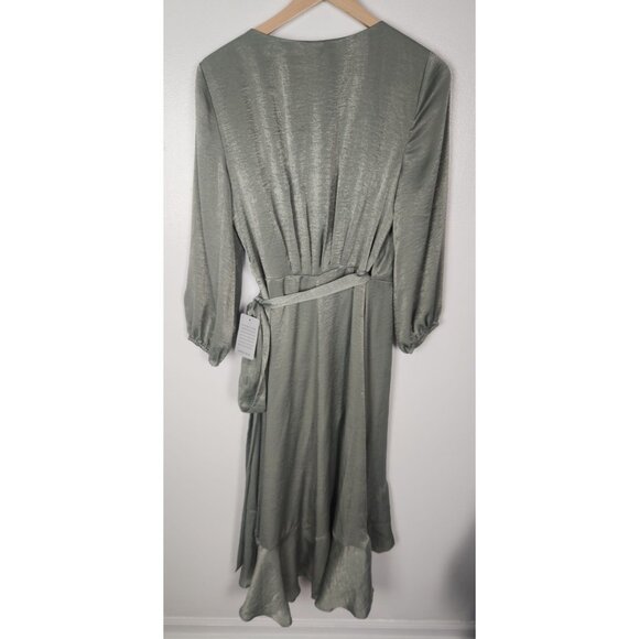 Gal Meets Glam Women's Sz. 10 Jennifer Wrap Dress Green NWT - Picture 7 of 8